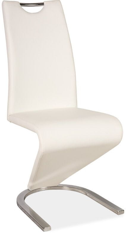 CASARREDO Jedálenská čalúnená stoličky H-090 biela/chróm